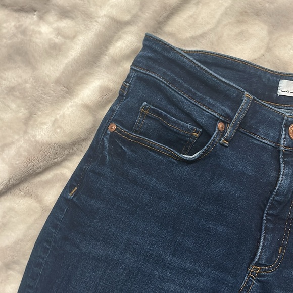 Loft curvy skinny crop blue jeans size 26 2 - Picture 3 of 10